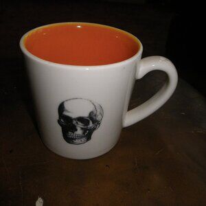 Large Ceramic Heavy Coffee / Tea Mug w/ Human Skull Graphic
